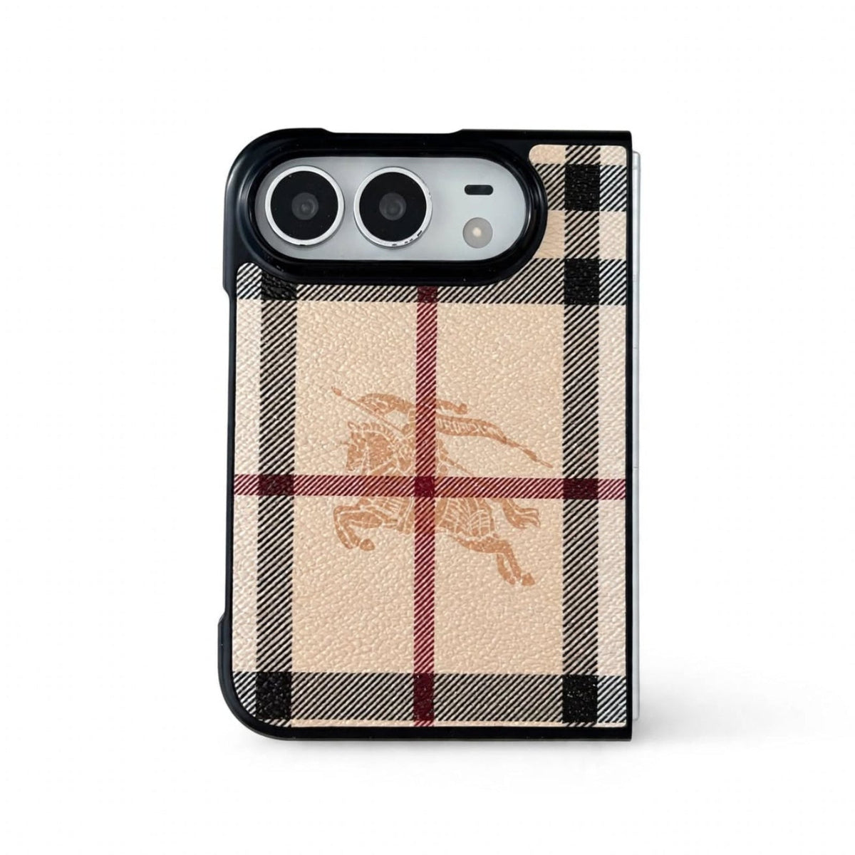 Luxury BRBR Classic Leather Monogram Case for iPhone Duo