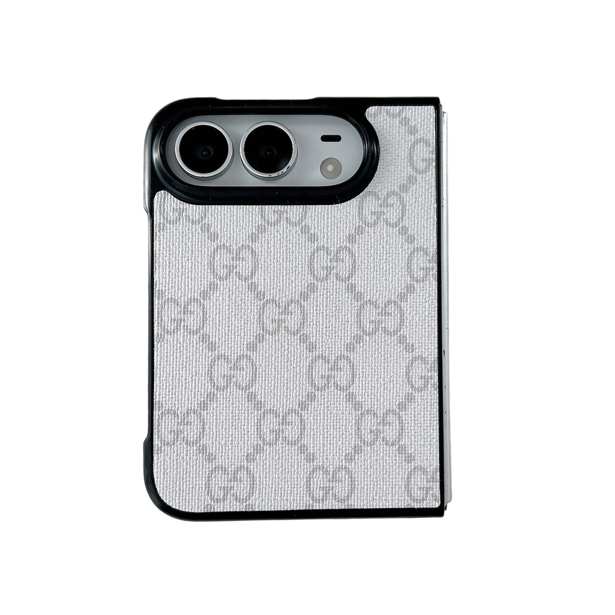 Luxury GG Classic Leather Monogram Case for iPhone Duo