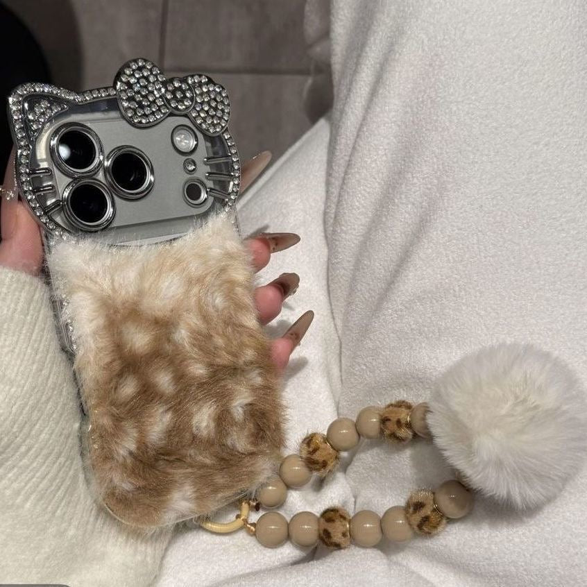 High - end Custom Light Luxury Diamond - inlaid Plush Phone Case