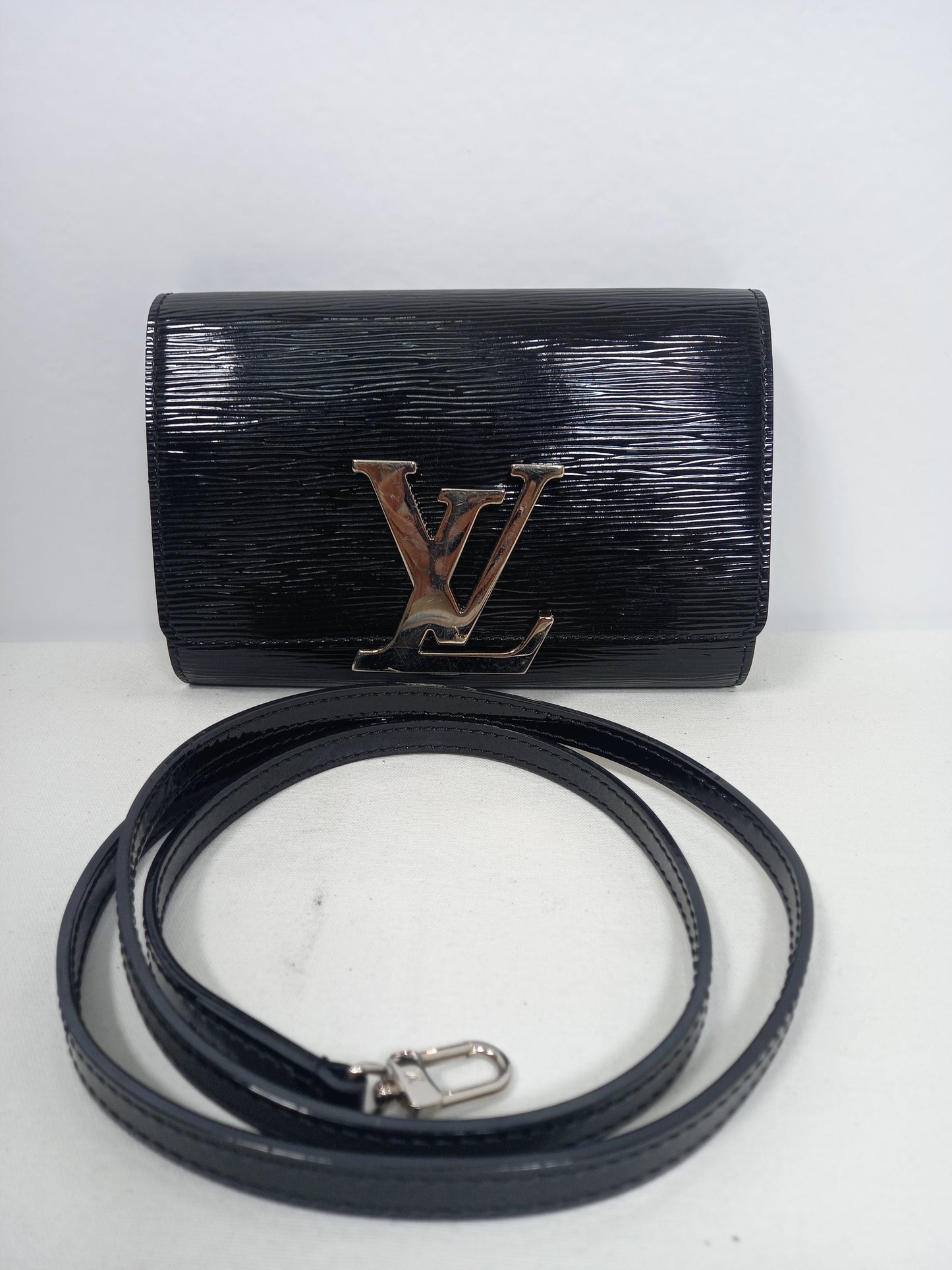 M0804P79 Louis Vuitton Black Electric Epi Leather Louise PM Bag (JP)