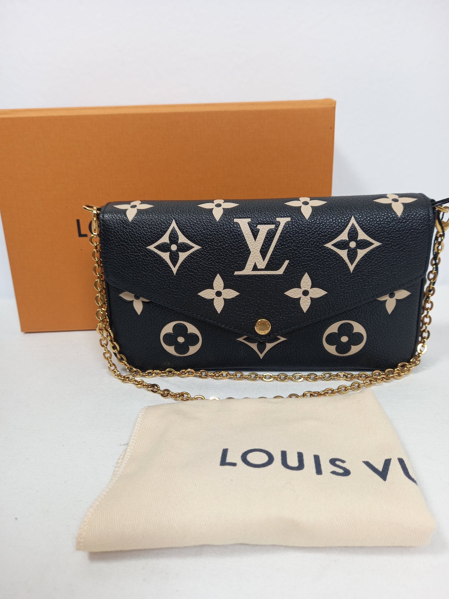 M0804P42 Louis Vuitton Bicolor Monogram Empreinte Pochette Felicie (JP)