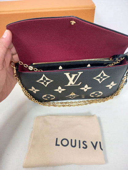 M0804P42 Louis Vuitton Bicolor Monogram Empreinte Pochette Felicie (JP)