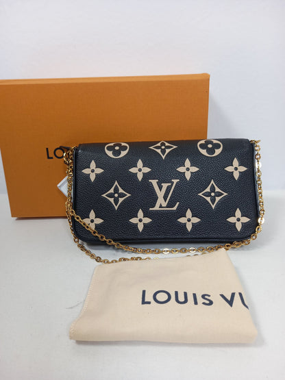 M0804P42 Louis Vuitton Bicolor Monogram Empreinte Pochette Felicie (JP)