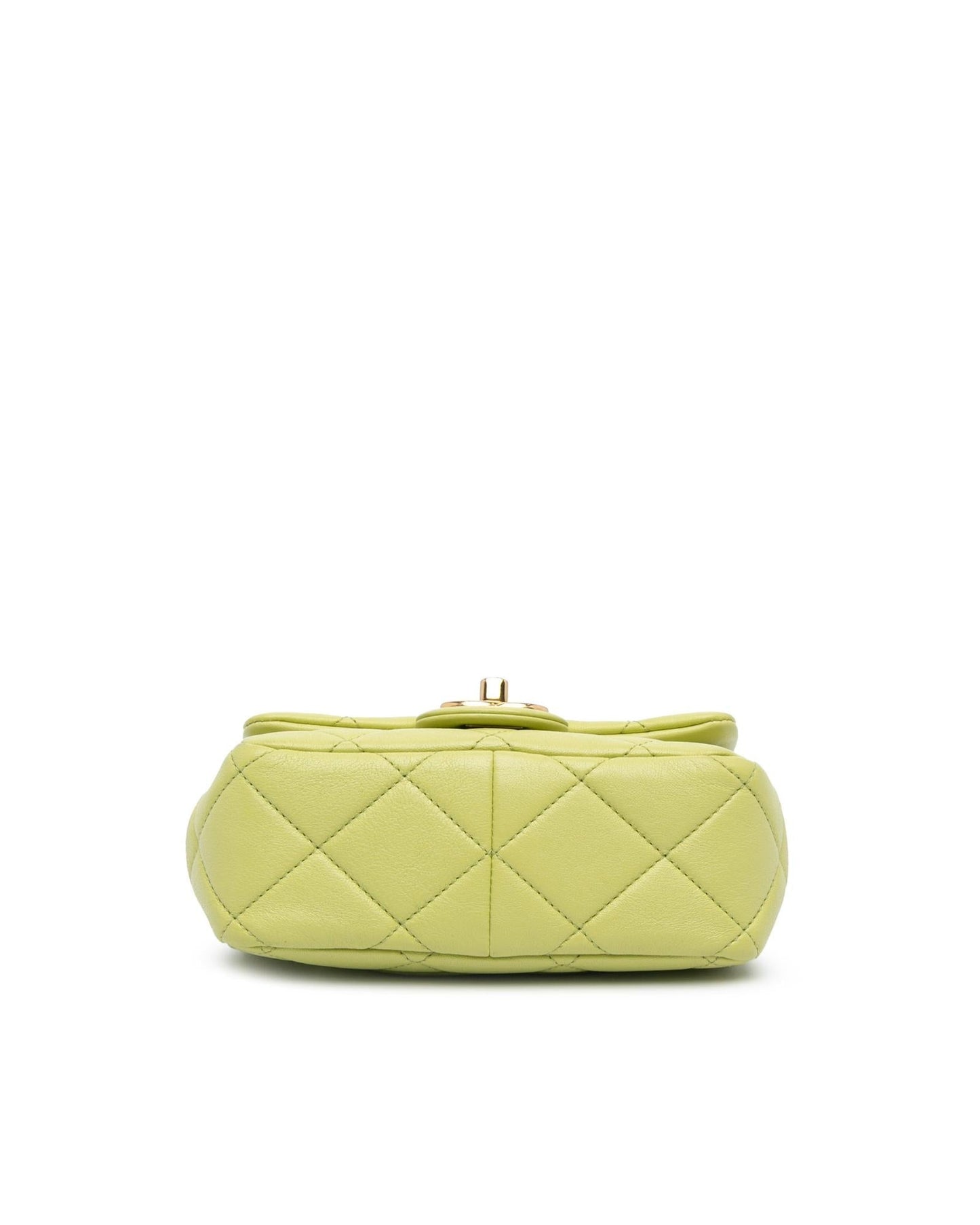 Mini Quilted Oval Logo Chain Top Handle Flap Crossbody Bag