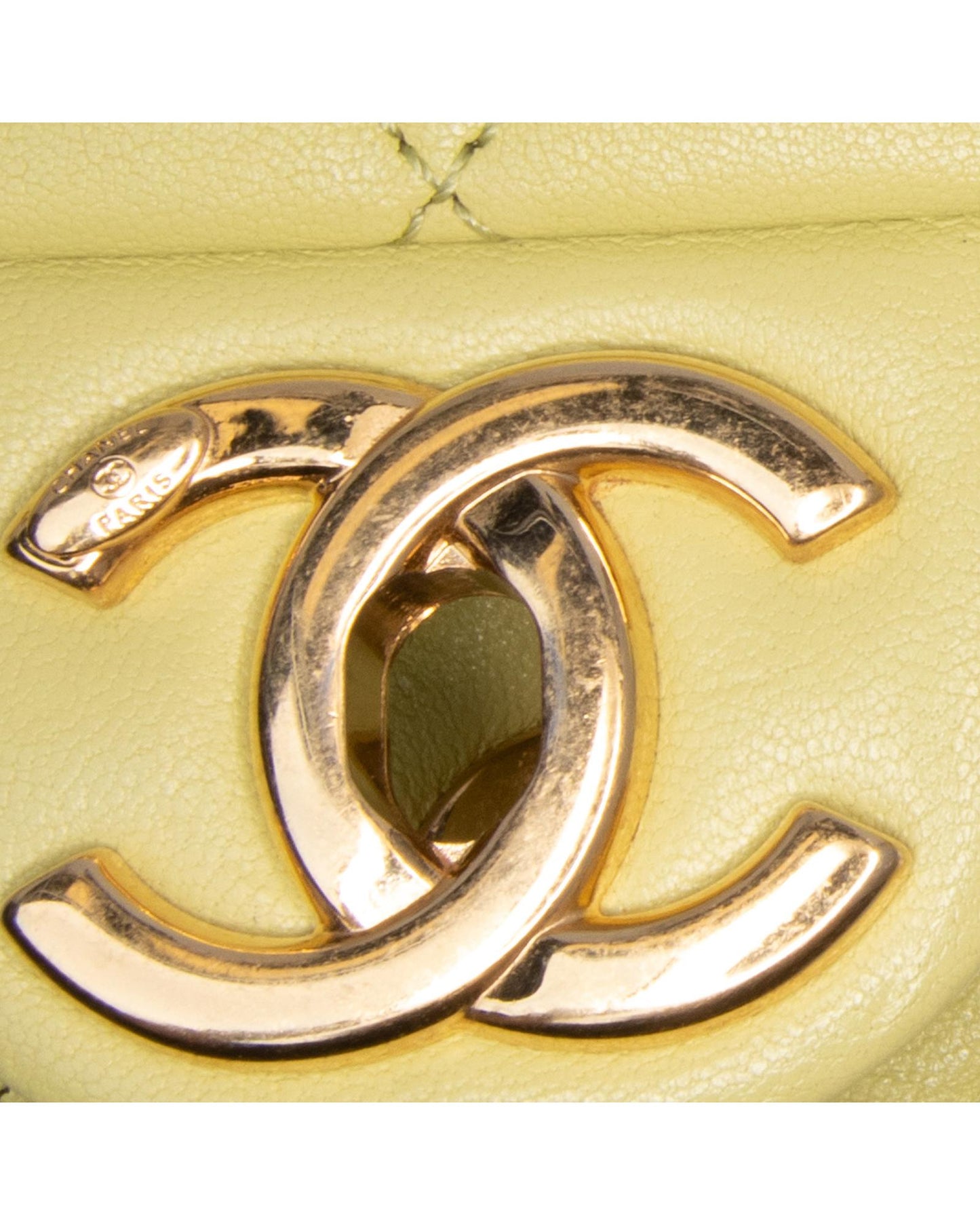 Mini Quilted Oval Logo Chain Top Handle Flap Crossbody Bag