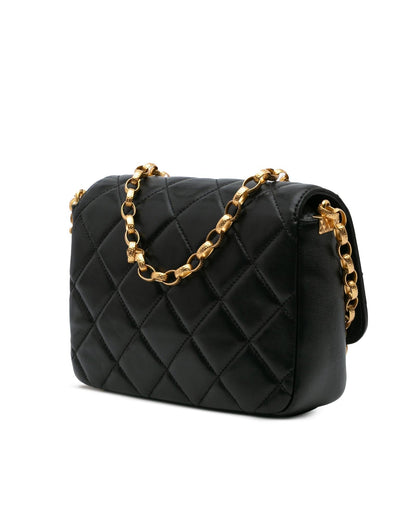 Quilted Lambskin Crossbody Bag with Gold-Tone Chain and CC Coin Detail