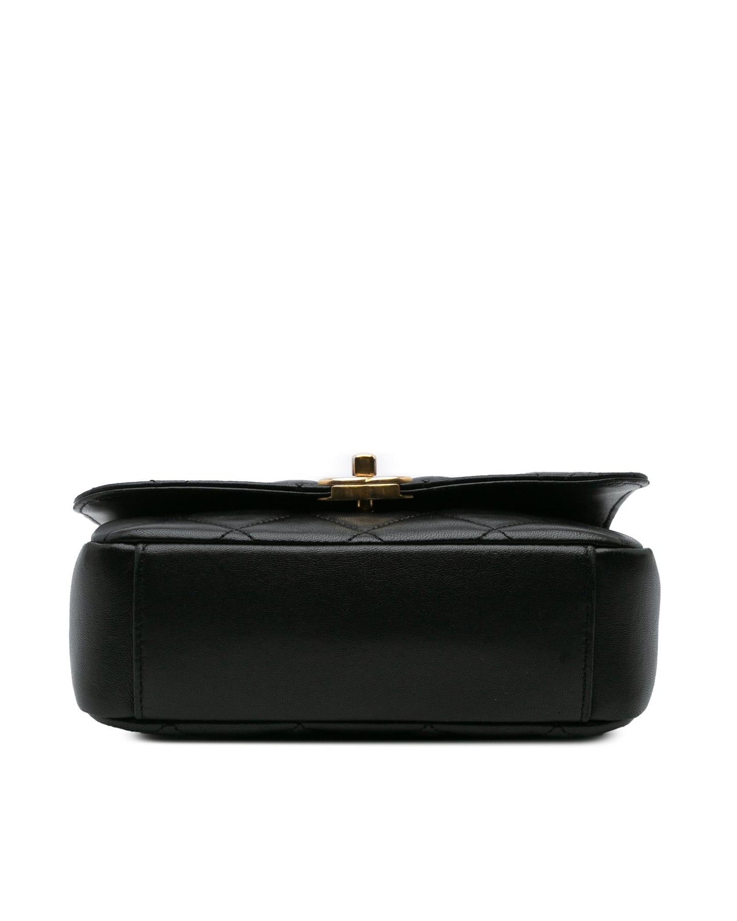 Quilted Lambskin Crossbody Bag with Gold-Tone Chain and CC Coin Detail