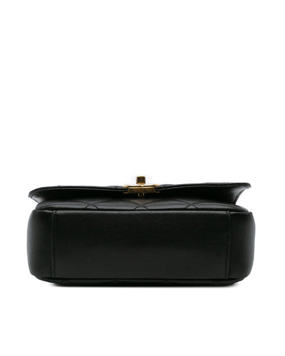 Quilted Lambskin Crossbody Bag with Gold-Tone Chain and CC Coin Detail