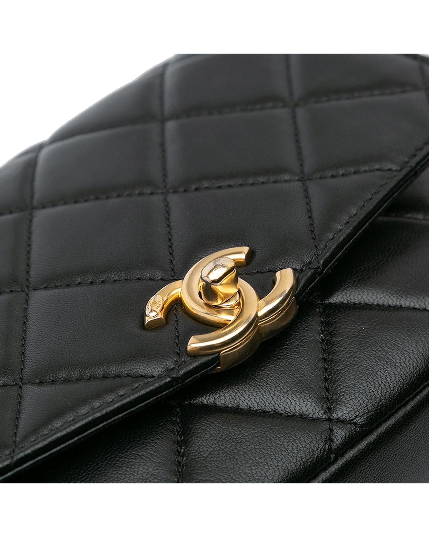 Quilted Lambskin Crossbody Bag with Gold-Tone Chain and CC Coin Detail