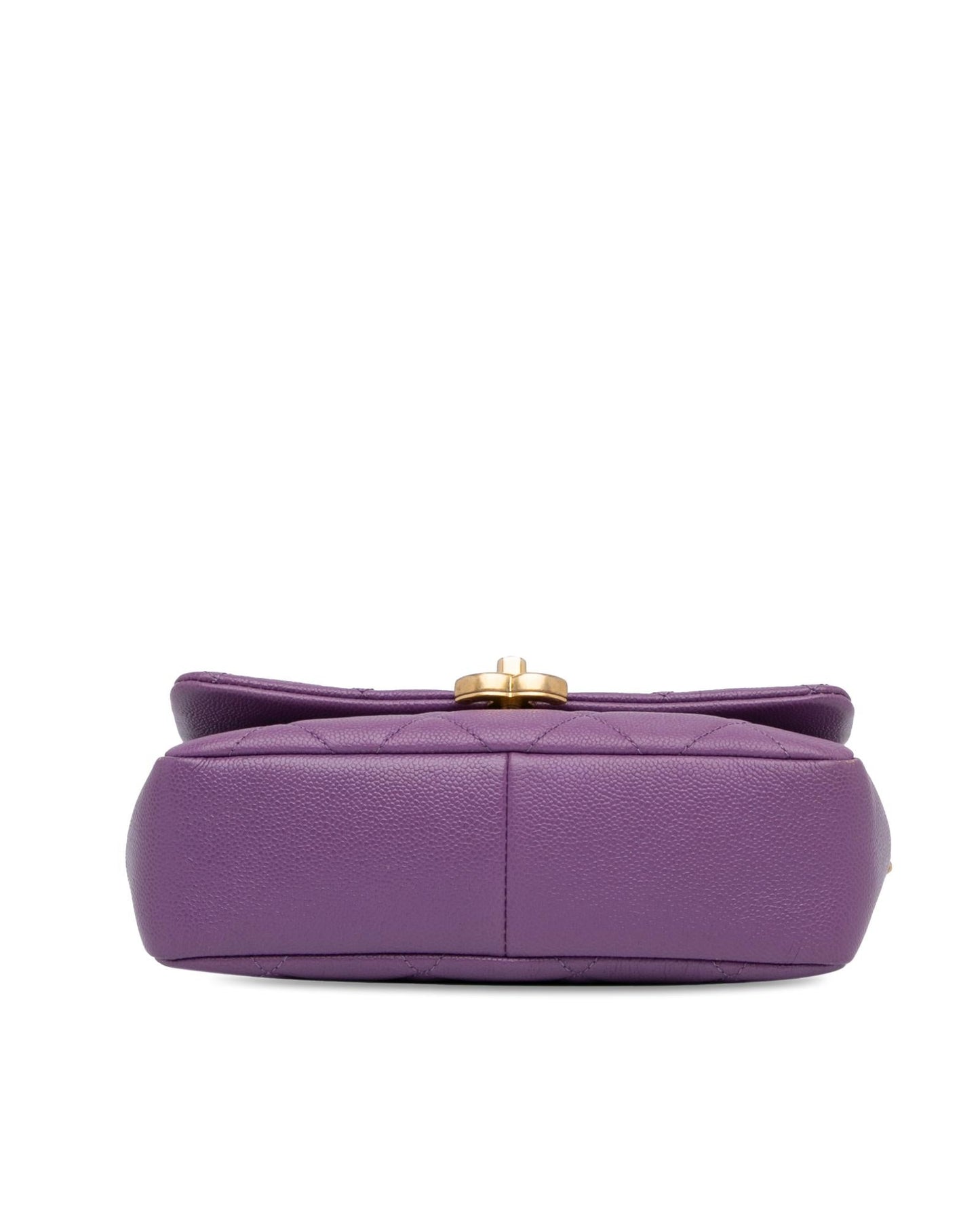 Quilted Leather Crossbody Bag with Chain Strap and Twist Lock Flap