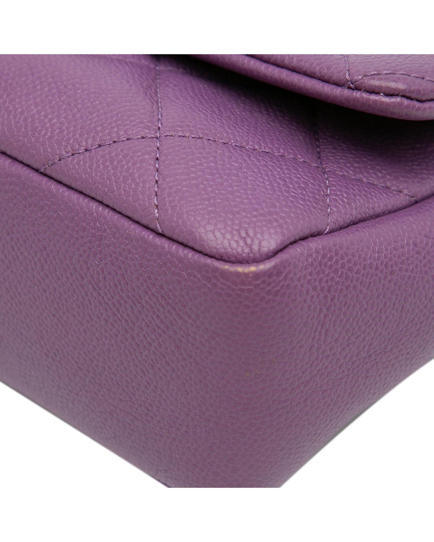 Quilted Leather Crossbody Bag with Chain Strap and Twist Lock Flap