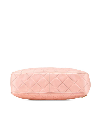Quilted Lambskin Leather Camera Crossbody Bag with Chain Strap