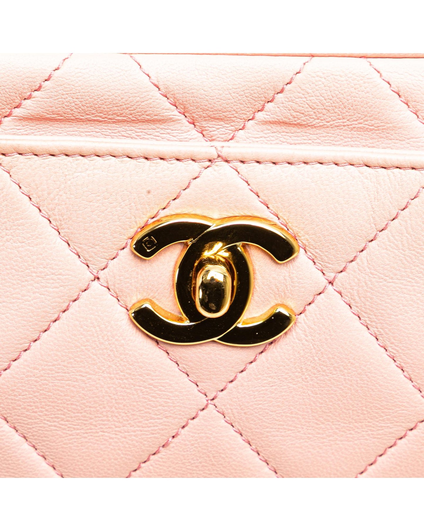 Quilted Lambskin Leather Camera Crossbody Bag with Chain Strap