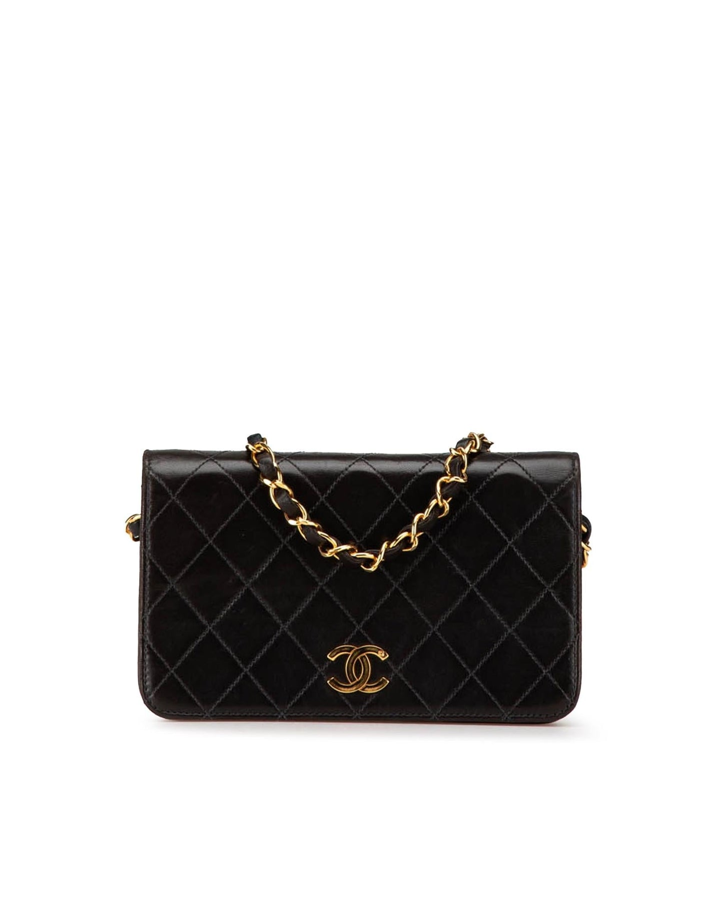 Mini Quilted Leather Full Flap Crossbody Bag