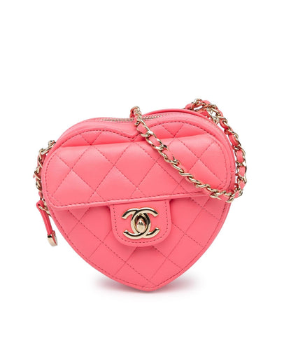 Mini Lambskin Heart Crossbody Bag with CC Turn-Lock Closure