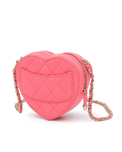 Mini Lambskin Heart Crossbody Bag with CC Turn-Lock Closure