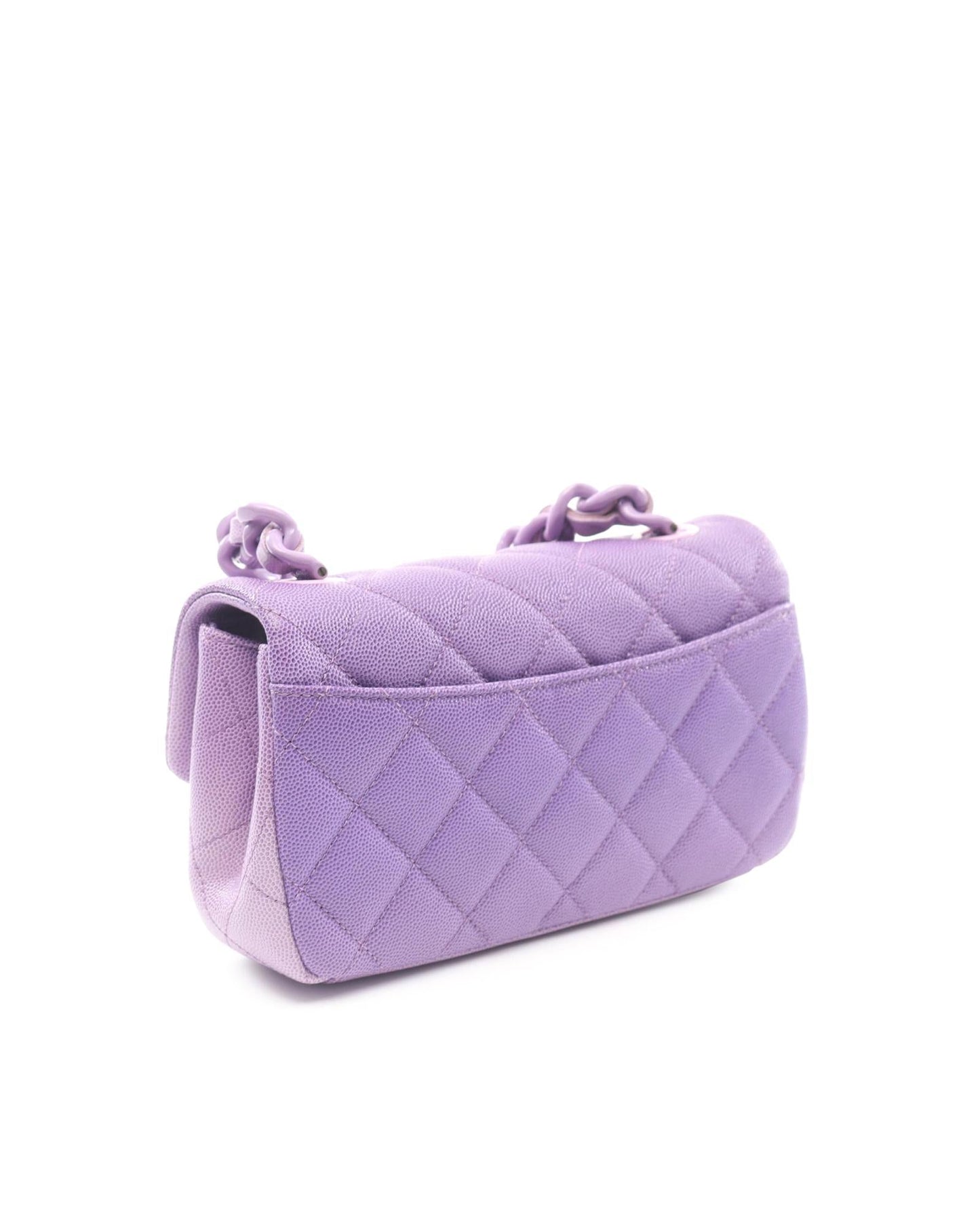 Quilted Leather Crossbody Bag with Chain Strap and Clasp Closure