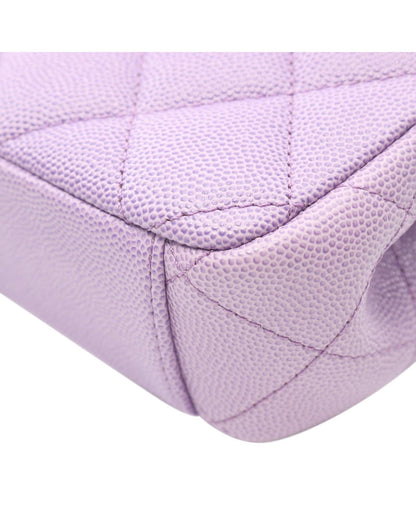 Quilted Leather Crossbody Bag with Chain Strap and Clasp Closure