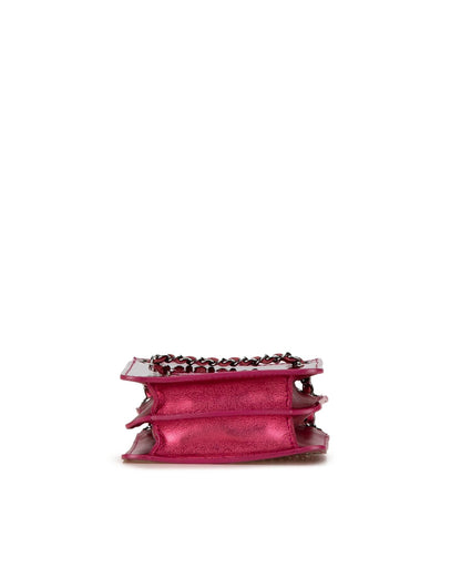 Patent Leather Crossbody Phone Holder with Chain Strap