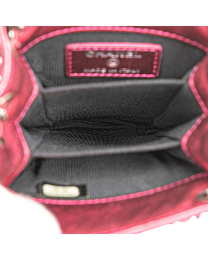 Patent Leather Crossbody Phone Holder with Chain Strap