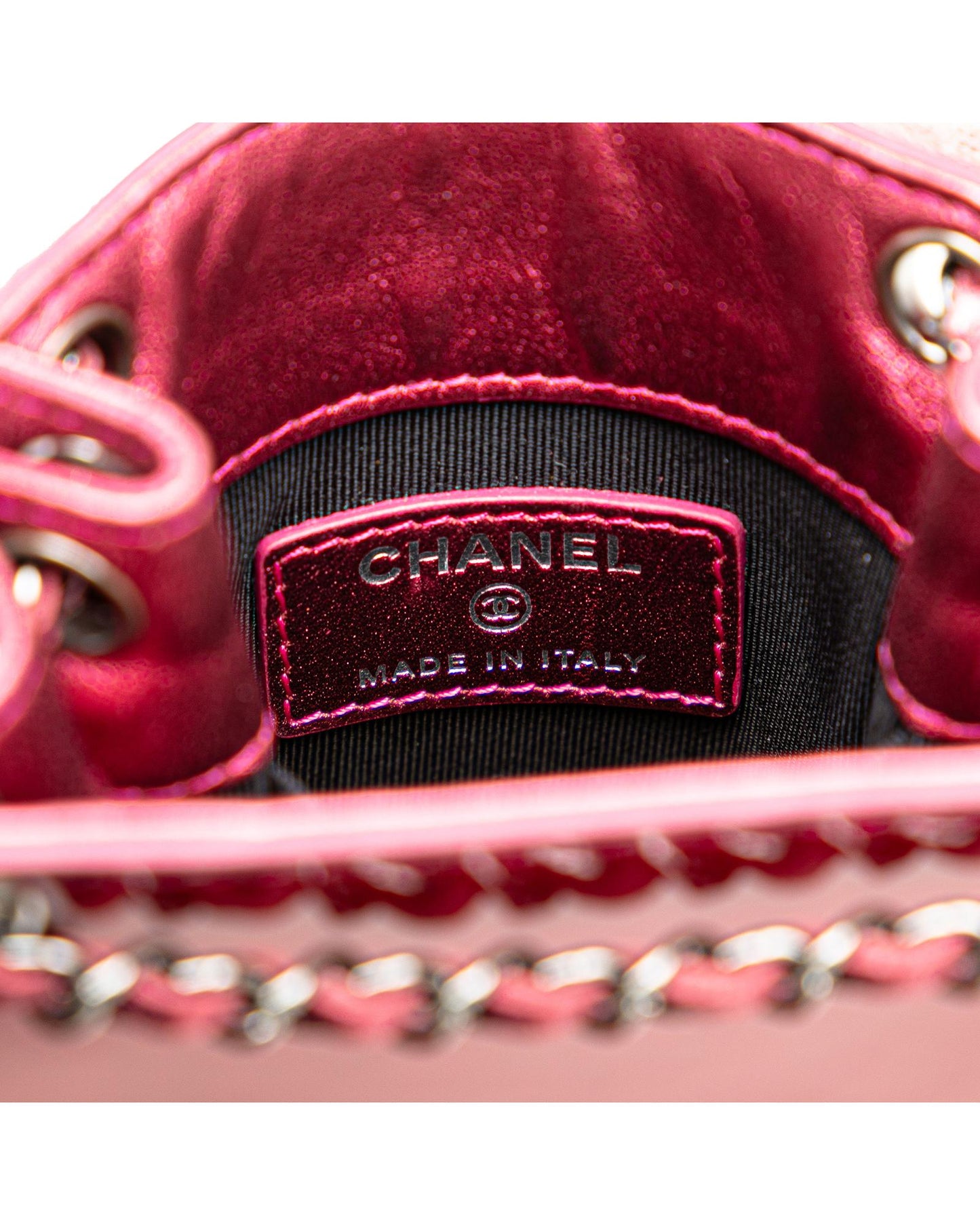 Patent Leather Crossbody Phone Holder with Chain Strap