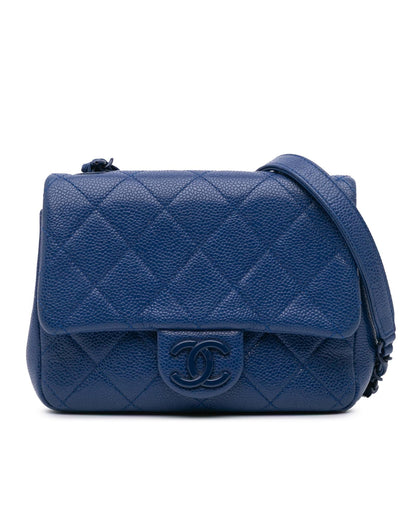 Mini Square Incognito Flap Crossbody Bag with Quilted Leather and Chain Strap