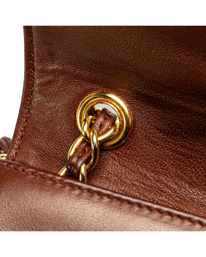 Quilted Lambskin Full Flap Crossbody Bag with Chain Strap