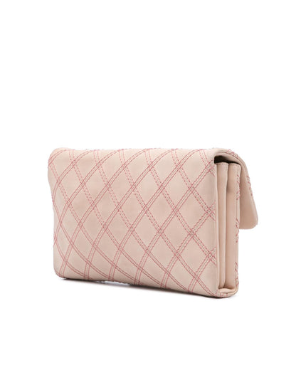 Jumbo Quilted Triple Stitched Flap Crossbody Bag with Gold-Tone Chain Strap