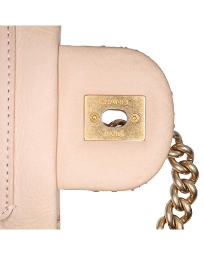 Jumbo Quilted Triple Stitched Flap Crossbody Bag with Gold-Tone Chain Strap