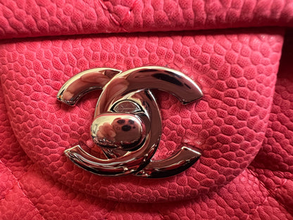 Chanel Square Mini Classic Flap in Coral Red Suede Caviar