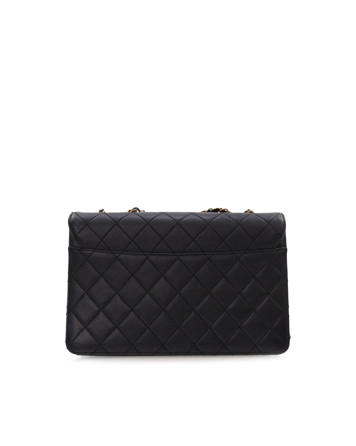 Quilted Sheepskin Leather Crossbody Bag with Chain Strap