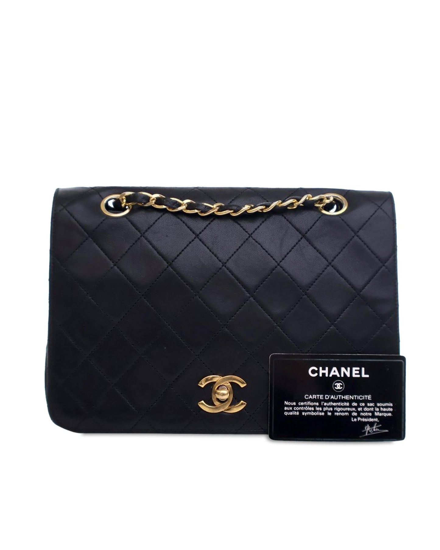 Quilted Lambskin Leather Crossbody Bag with CC Turnlock Closure