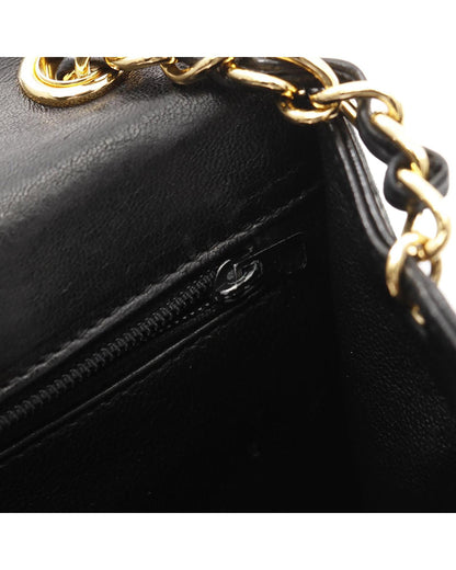 Quilted Lambskin Leather Crossbody Bag with Chain Strap