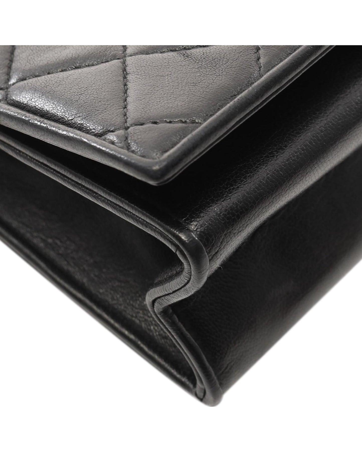 Quilted Lambskin Leather Crossbody Bag with Chain Strap