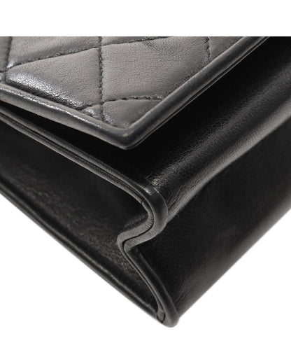 Quilted Lambskin Leather Crossbody Bag with Chain Strap