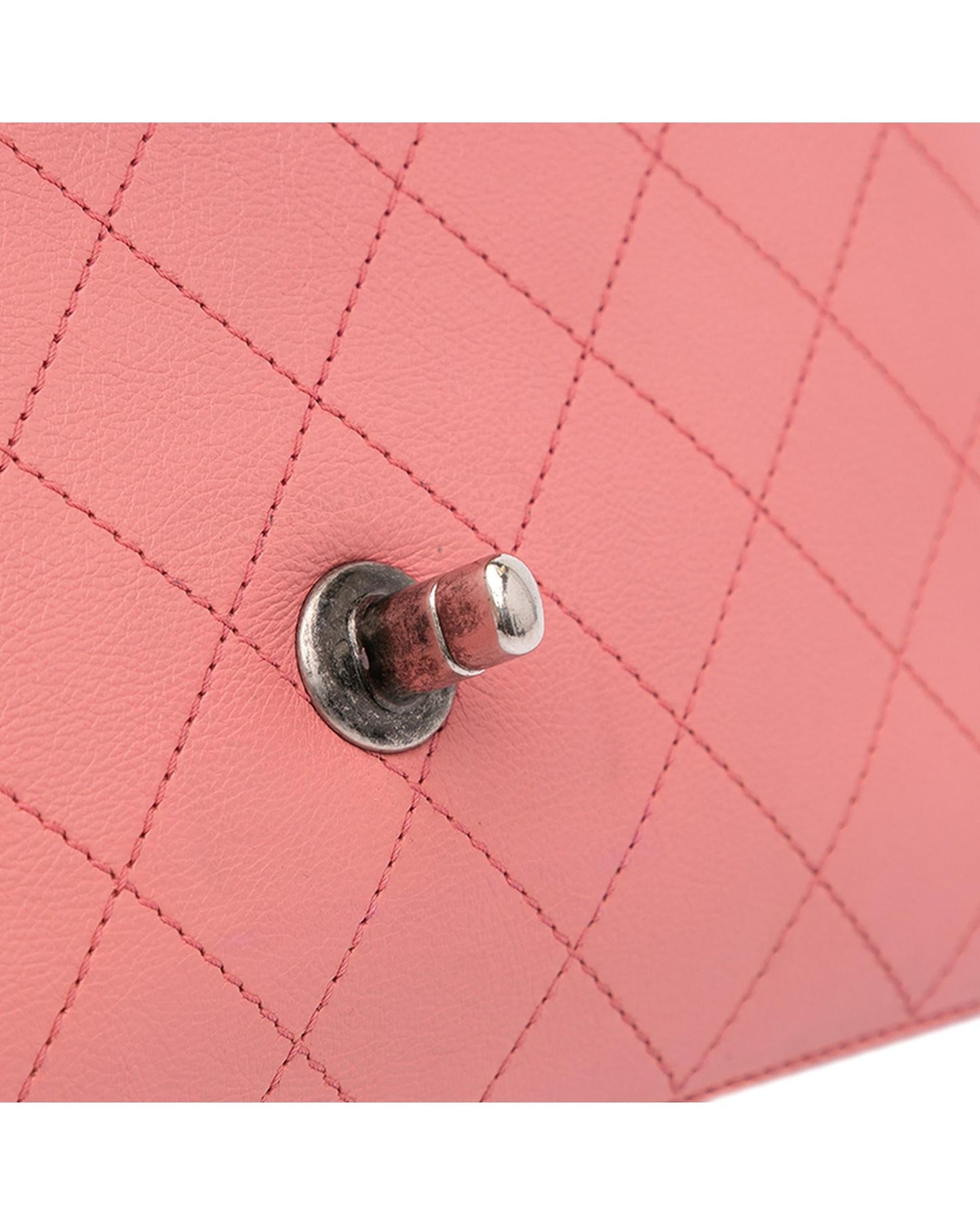 Quilted Calfskin Flap Crossbody Bag with Chain Strap and Twist Lock Closure