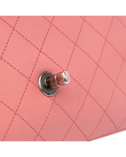 Quilted Calfskin Flap Crossbody Bag with Chain Strap and Twist Lock Closure