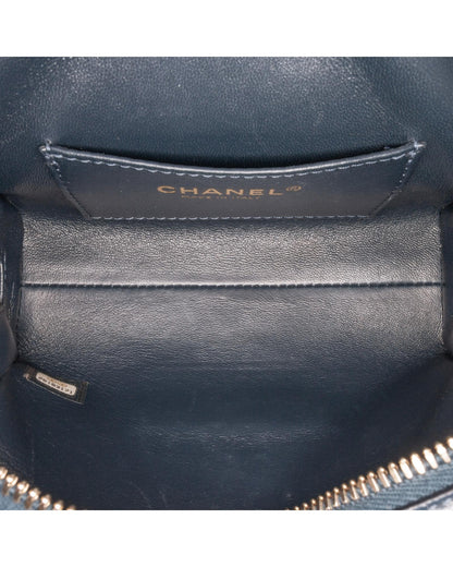 Quilted Chevron Calfskin Crossbody Bag with Gold-Tone Hardware and Push Lock Closure