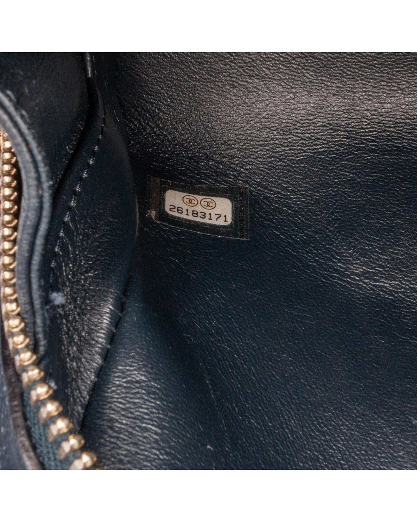 Quilted Chevron Calfskin Crossbody Bag with Gold-Tone Hardware and Push Lock Closure