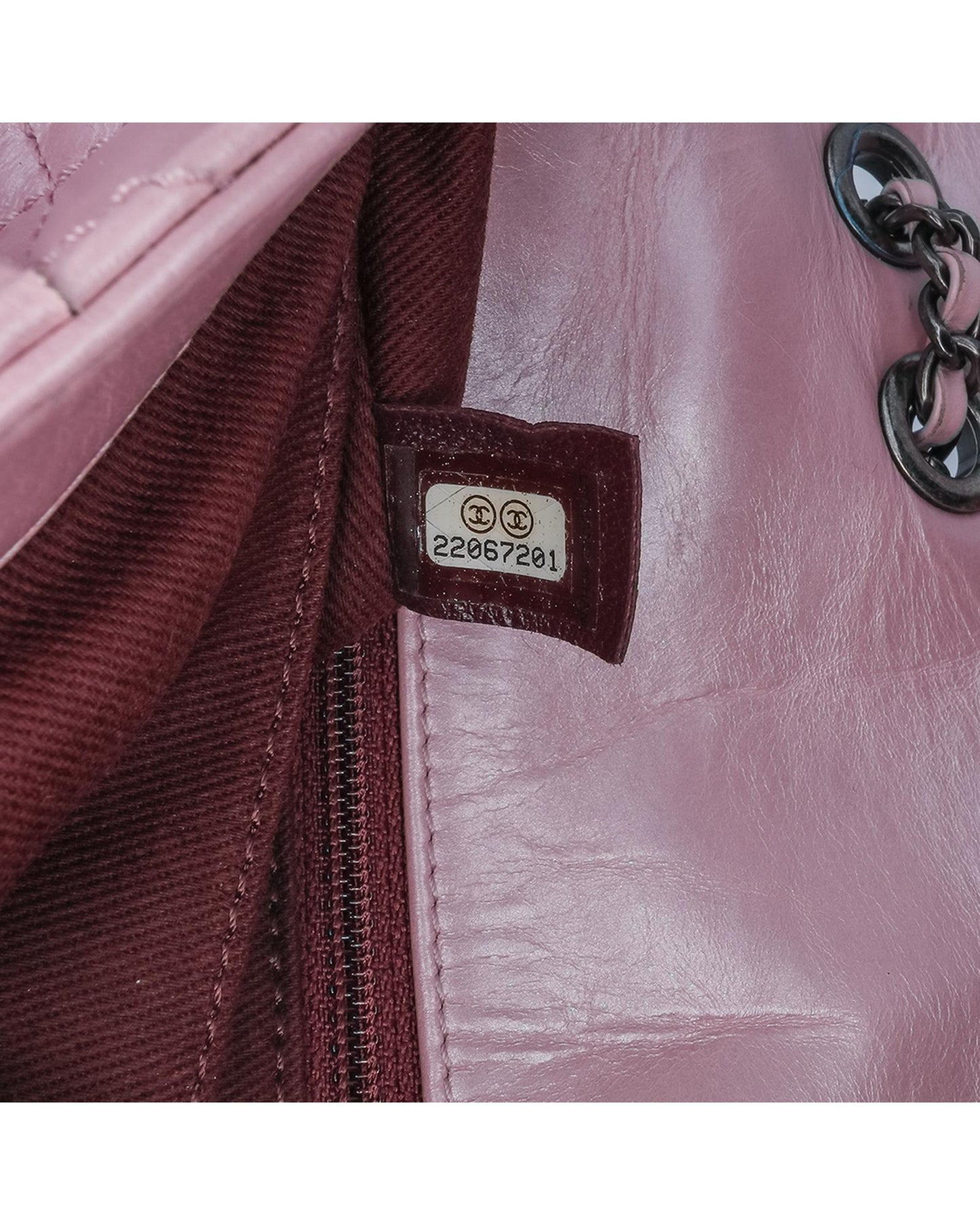Metallic Calfskin Quilted Crossbody Bag with Chain Strap and Metal Lock Closure