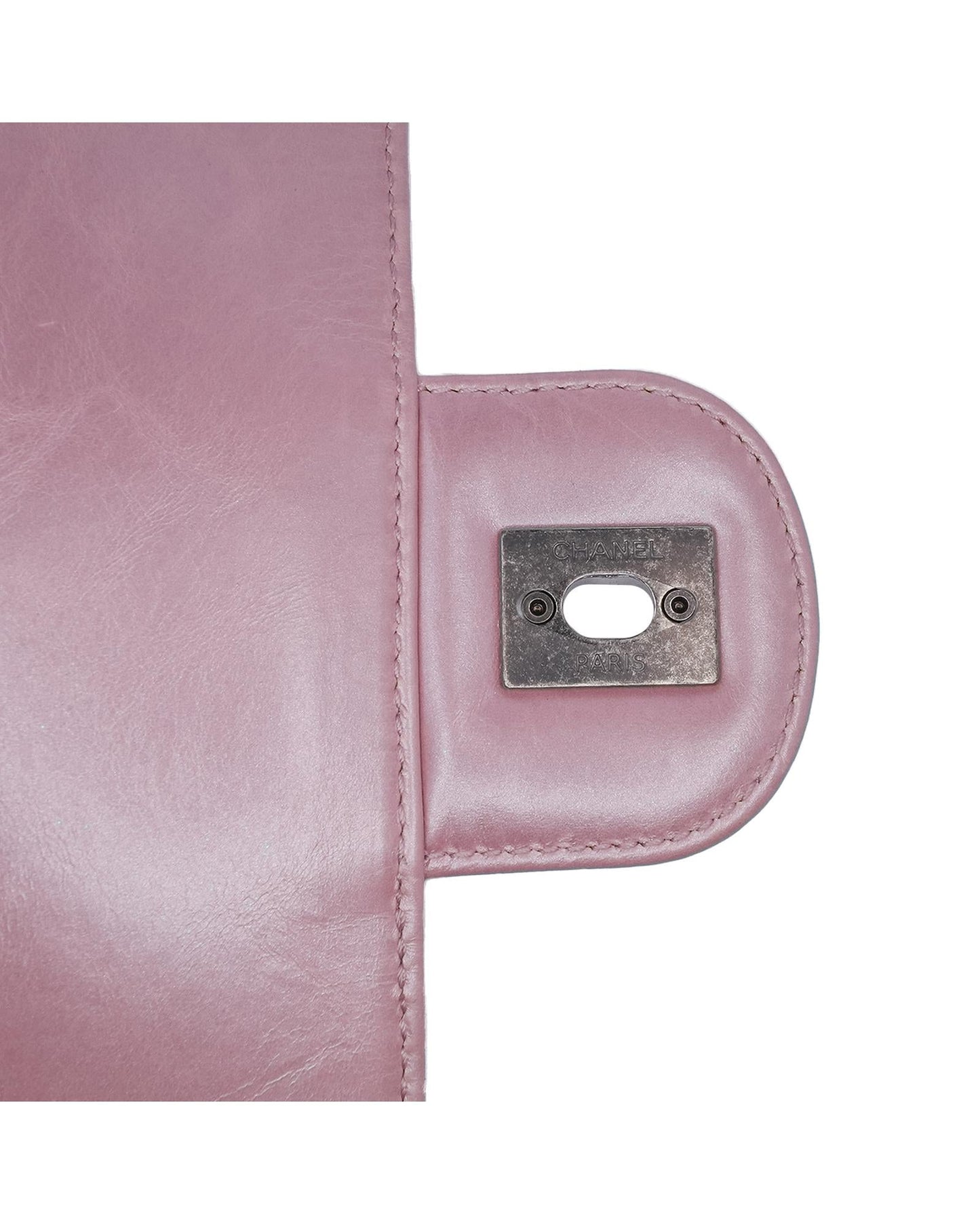Metallic Calfskin Quilted Crossbody Bag with Chain Strap and Metal Lock Closure