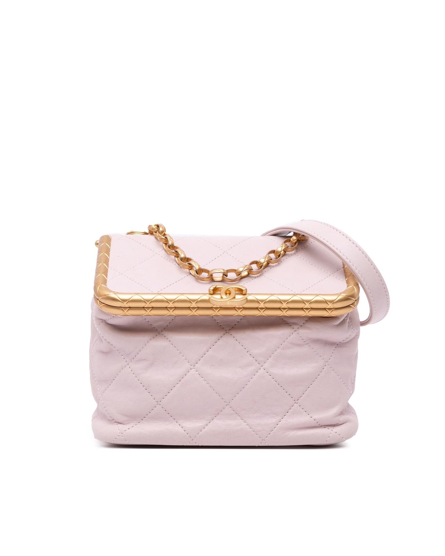 Quilted Lambskin Crossbody Vanity Bag