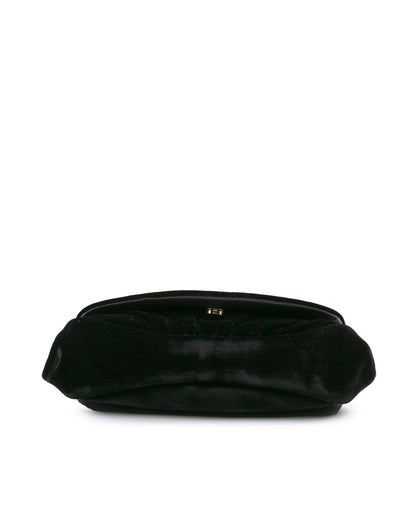 Velvet Half Moon Crossbody Wallet with Chain Strap