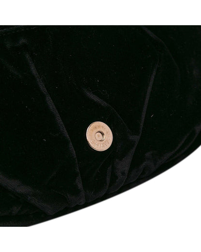 Velvet Half Moon Crossbody Wallet with Chain Strap