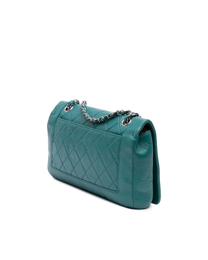Medium Crumpled Calfskin Vintage Full Flap Crossbody Bag