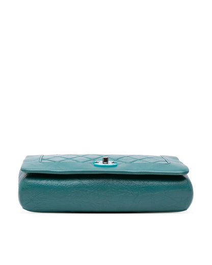 Medium Crumpled Calfskin Vintage Full Flap Crossbody Bag
