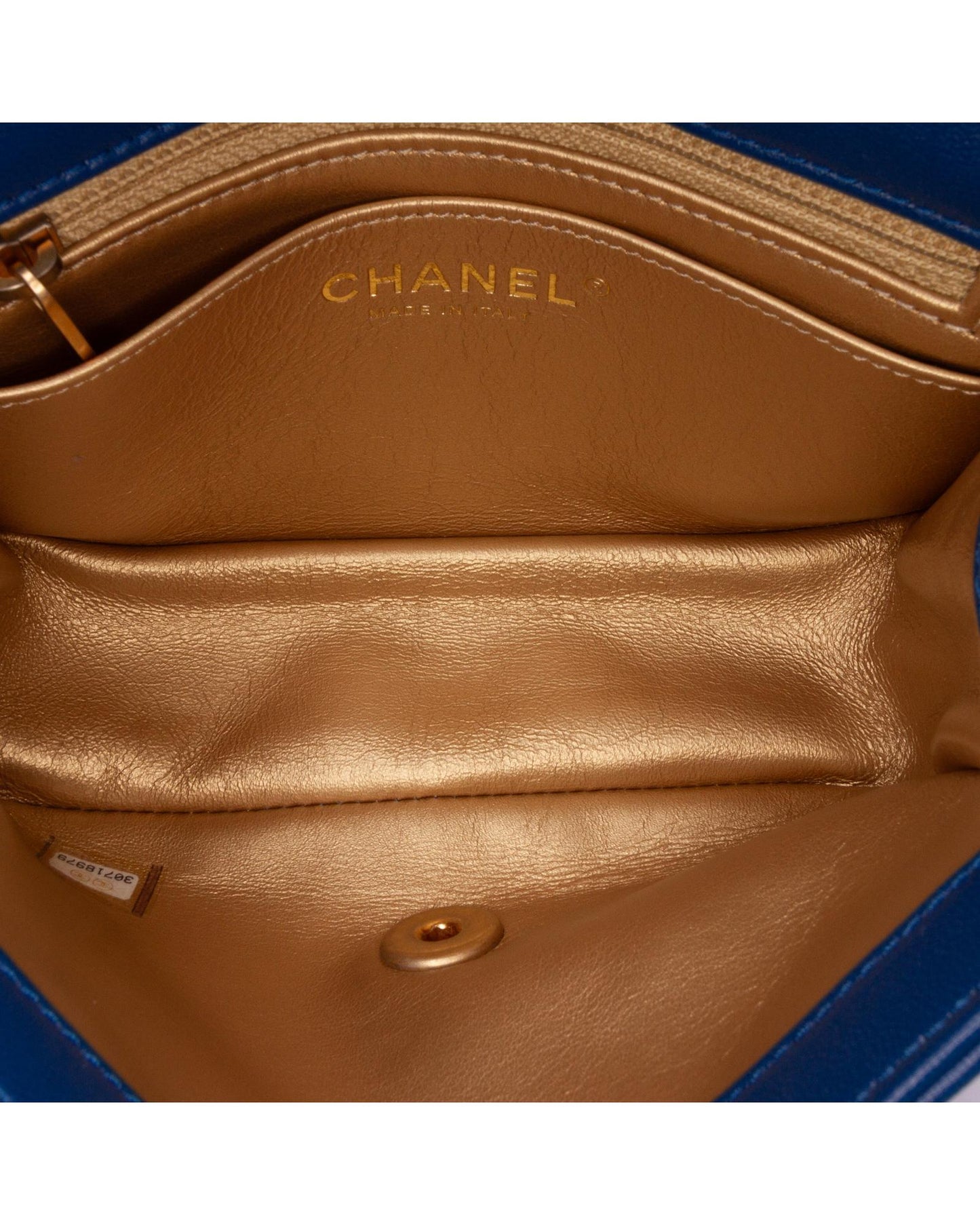 Mini Square Classic Lambskin Pearl Crush Flap Crossbody Bag