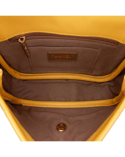 Quilted Goatskin Crossbody Bag with Leather-Woven Chain Strap