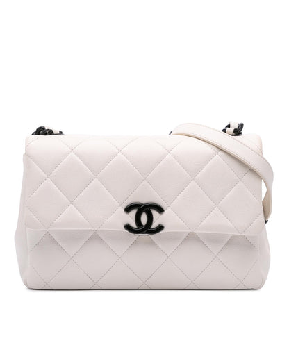Medium Quilted Caviar Leather Crossbody Bag with Chain Strap