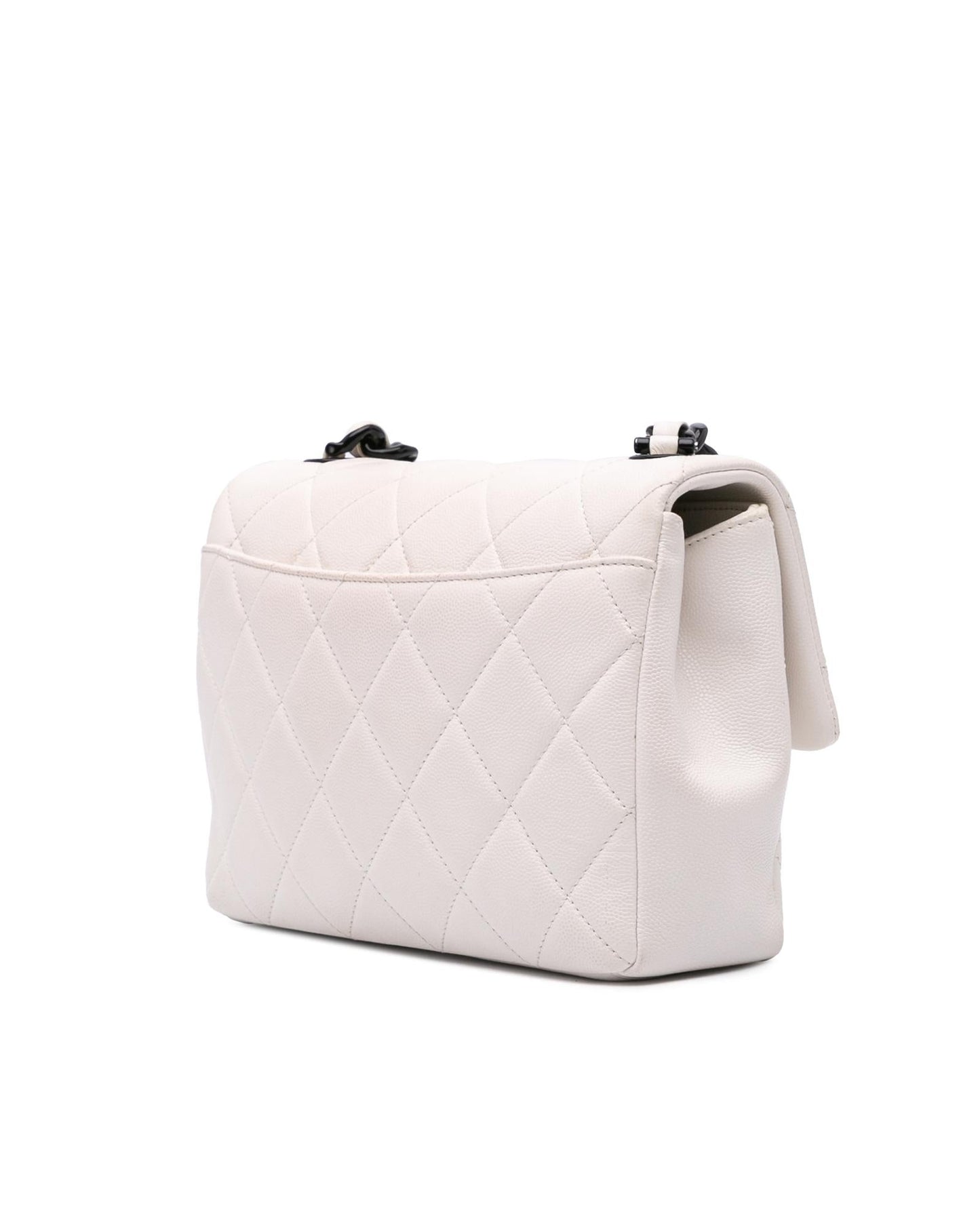 Medium Quilted Caviar Leather Crossbody Bag with Chain Strap